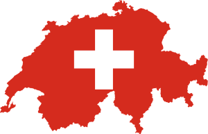 Schweizer Landkarte mit Flagge