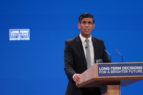 Rishi Sunak bei Parteitagsrede