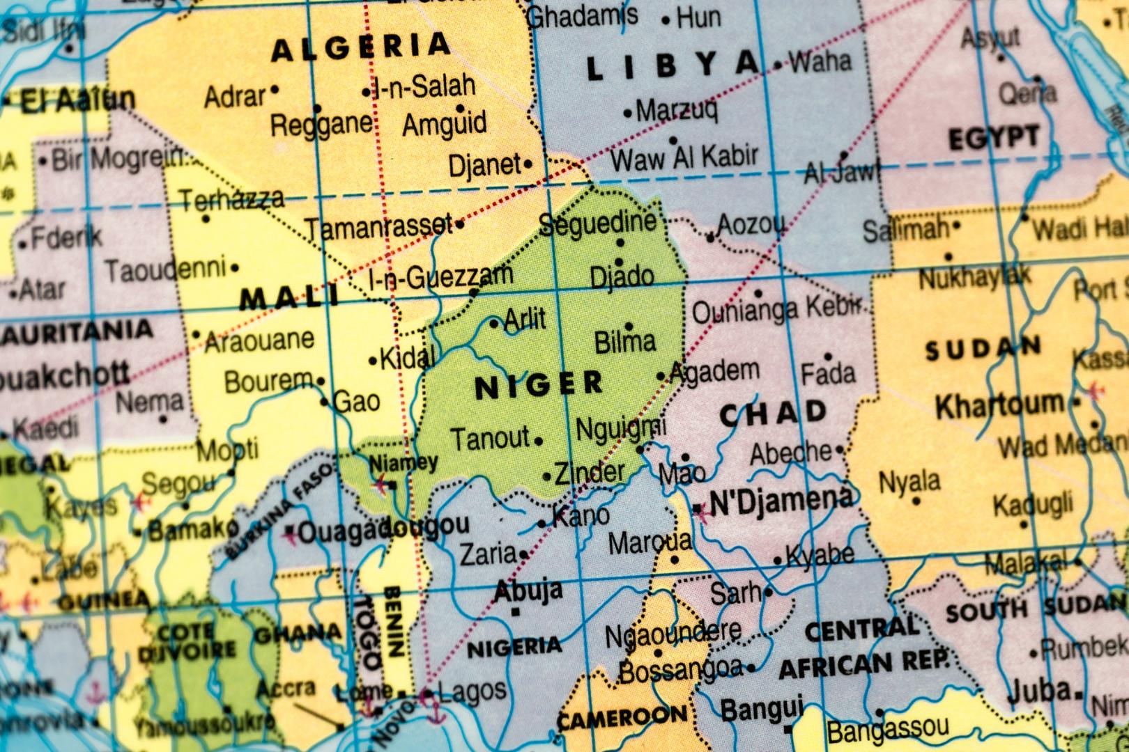 Karte von Nordafrika und der Sahel-Region