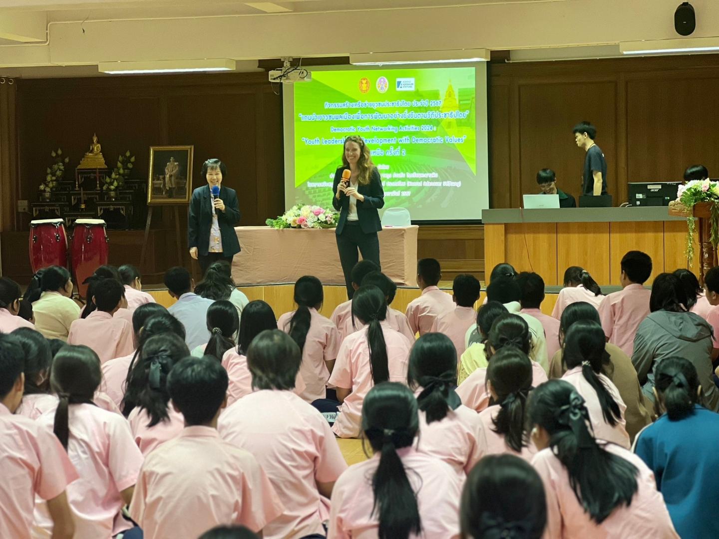 Dr Caro and Khun Mook at the School in Phichit on Day 2