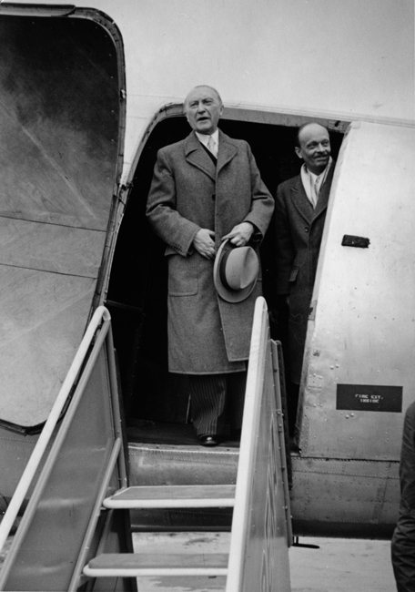 Konrad Adenauer on one of his official journeys abroad