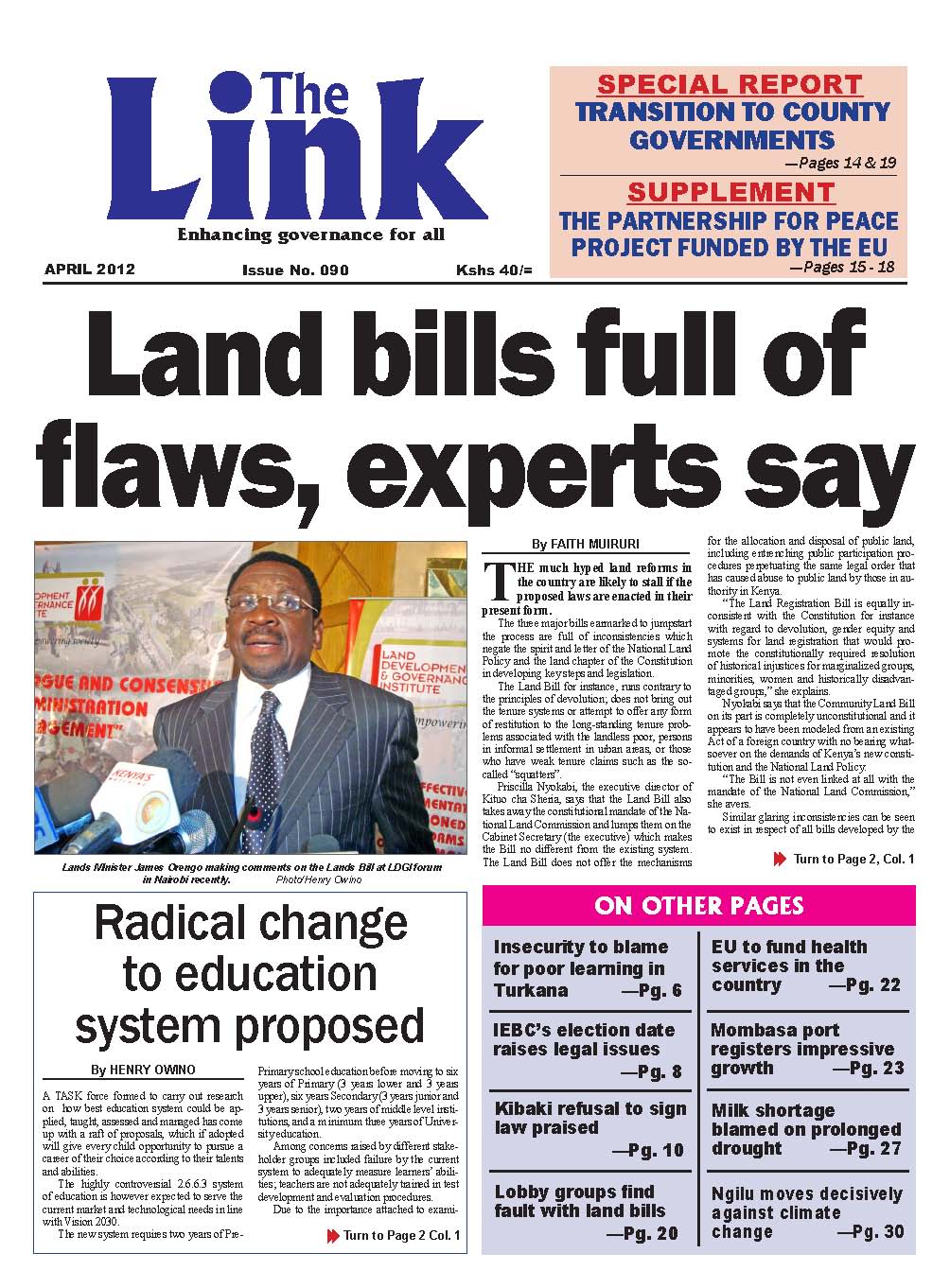Cover: The Link – April 2012