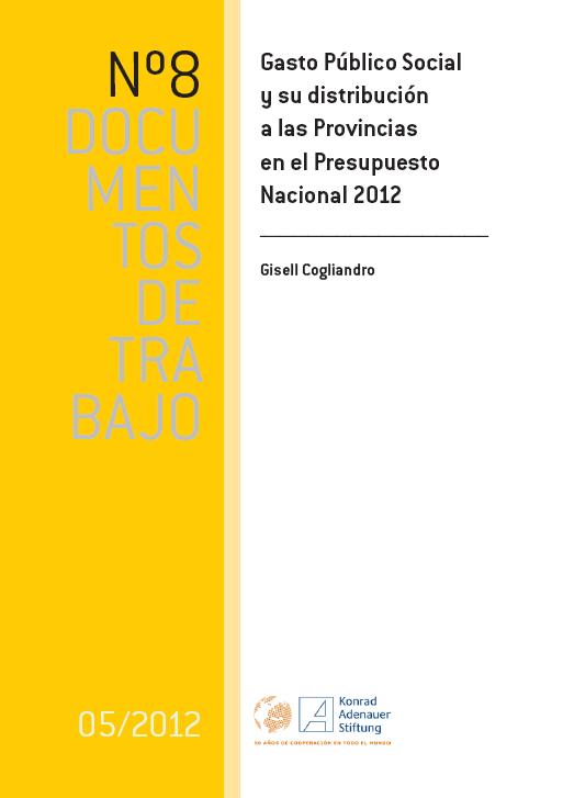 Cover: Öffentliche soziale Ausgaben und ihre Verteilung auf die Provinzen im nationalen Haushaltsplan 2012 (Spanisch)