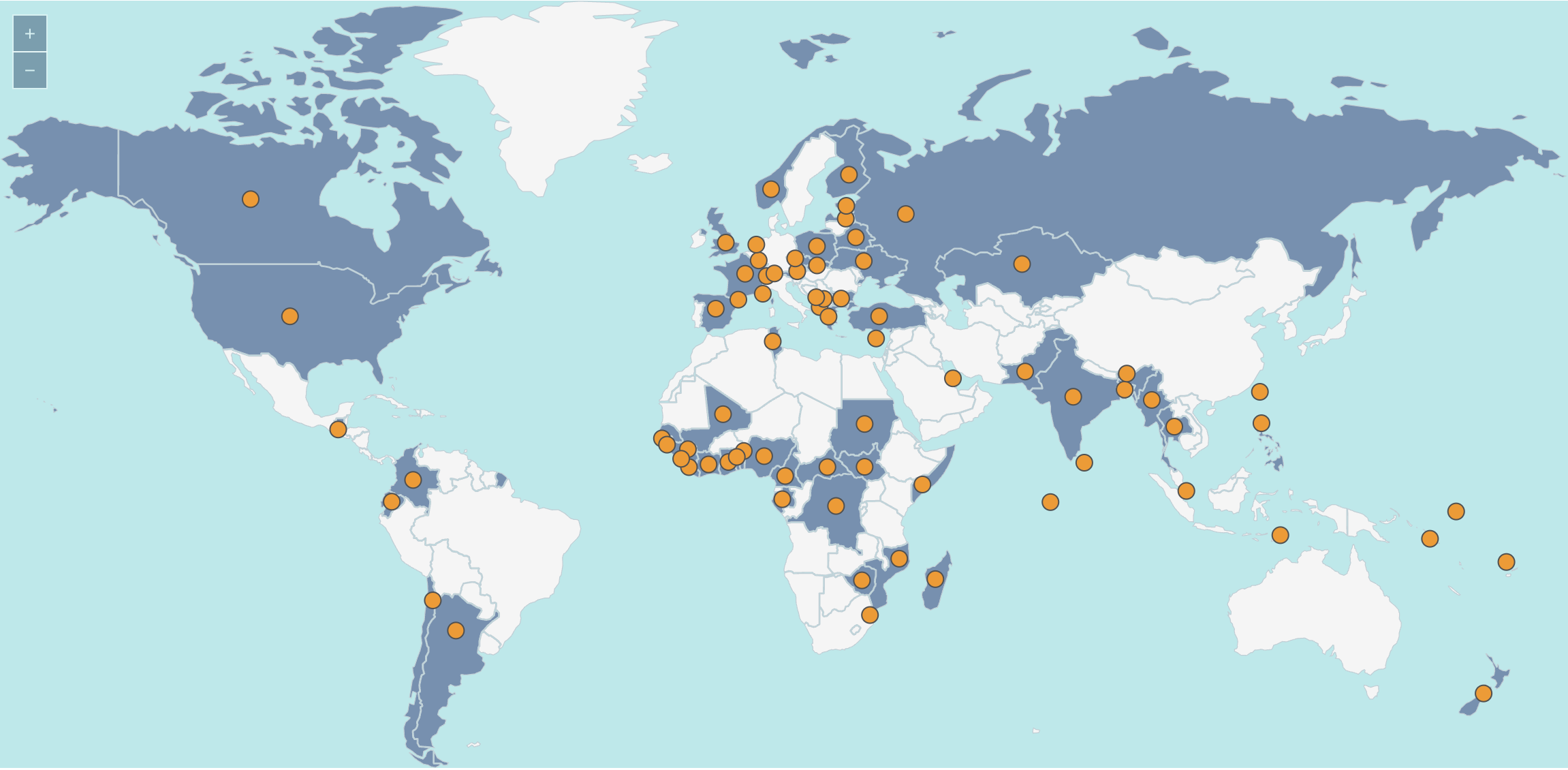 Interaktive Karte zu internationalen Wahlen