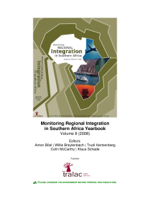 Monitoring Regional Integration In Southern Africa