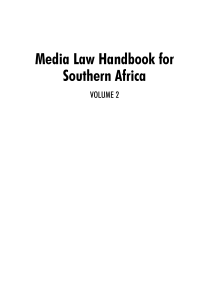 Media Law Handbook For Southern Africa