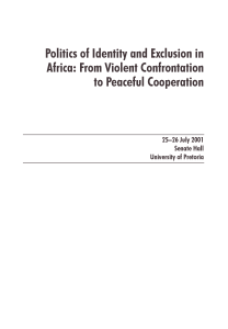 Politics Of Identity And Exclusion In Africa From Violent