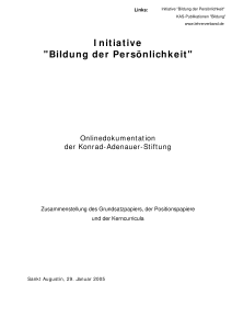 bildung der personlichkeit