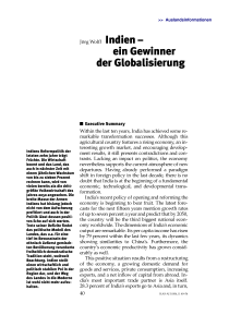 Konrad Adenauer Stiftung Auslandsinformationen Indien Ein Gewinner Der Globalisierung