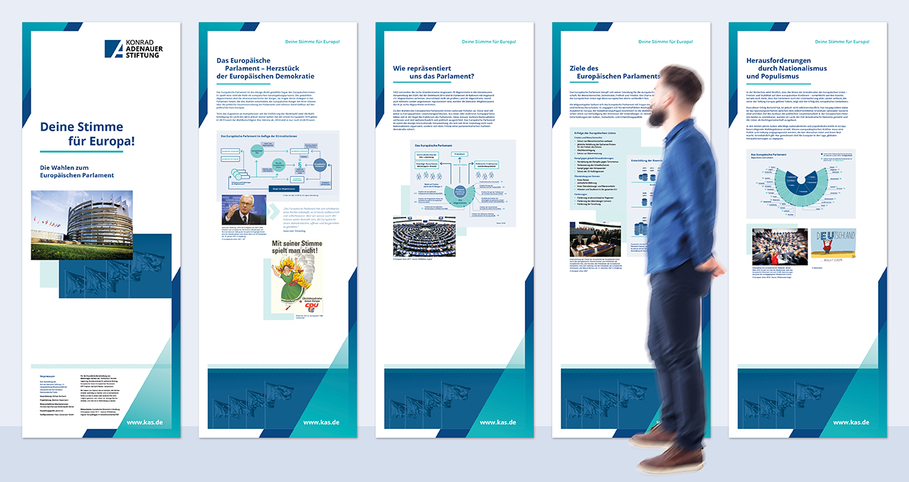 Ausstellungstafeln zu "Deine Stimme für Europa!"