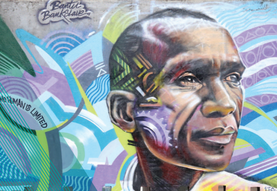 Graffiti of Kenyan man