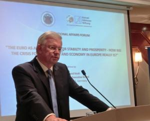 Roland Koch, Chairman of the Executive Board, Bilfinger Berger SE speaking about the importance of the Euro and the Euro zone in Kuala Lumpur, Malaysia, 20 Sep 2012.