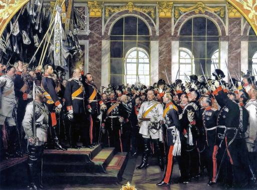 Anton von Werner: Die Proklamierung des deutschen Kaiserreiches am 18. Januar 1871 (dritte Fassung 1885).