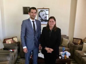 Fadwa Barghouti mit Marc Frings, Leiter des KAS-Auslandsbüros in den Palästinensischen Gebieten