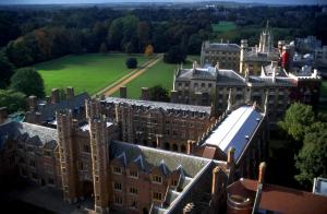 Photo by Bob Tubbs of the rear of Second Court, St John's College, Cambridge, Third Court and New Court (at back). The Backs are behind.