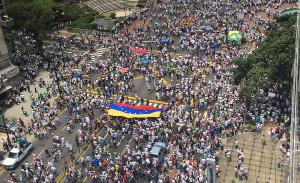 Massenproteste auf den Straßen in Caracas, Venezuela