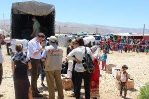 MP Tobias Zech in the Jeb Jannine refugee camp