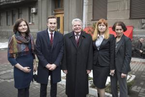 Der Bundespräsident mit dem Team der KAS in Kiew