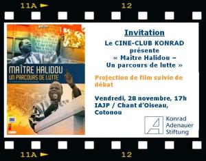 Invitation au Ciné Club Konrad pour le film "Maître Halidou - Un parcours de lutte"
