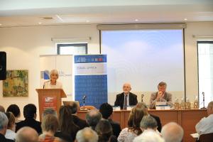 20. Mai 2014: Eröffnung der Konferenz in Jerusalem über den Schutz heiliger Stätten. V.l.n.r.: Sharon Rosen, Michael Mertes, Botschaften Svein Sevje