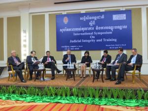 Judges Podium discussion on the topic 'Can a Judge be more pro-active in society?' at the International Symposium on Judicial Training and Integrity in Phnom Penh.