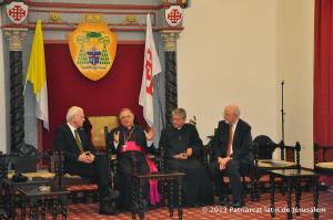 Fouad Twal, the Latin Patriarch of Jerusalem meets with Dr. Hans-Gert Poettering and Michael Mertes