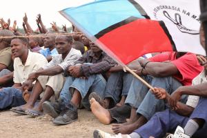 Chadema-Veranstaltung mit Flagge