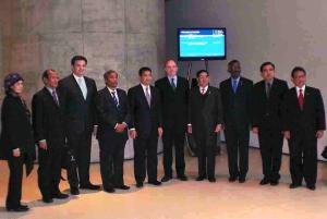 The Minister and his delegation in the Academy of the Konrad Adenauer Foundation in Berlin, with Dr. Stefan Friedrich, Director Team Asia and the Pacific and Martin Boehme, Head Section Southeast Asia of KAS.