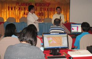 Prof. Cresencio Doma, JR. and National Mapping and Resource Information Authority (NAMRIA),expert Benjie Balais discussing the Geographic Information System