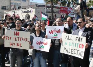 Demonstranten in Ramallah