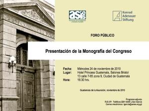 Invitación Foro Público ASIES - Presentación Monografía del Congreso