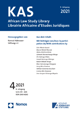 KAS African Law Study Library  Volume 4 of 2021