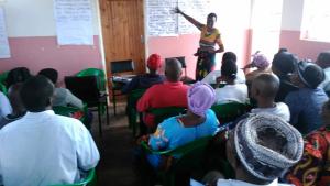 Group presentations in plenary by a lady Chief