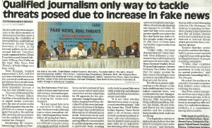 Article of the students of the SPJS about the 9th Editors' Conclave in Kolkata, published in "The Statesman"