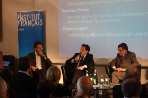 Im Gespräch: Sébastien Vannier, Ouest France; Nino Galetti, KAS Paris; Generalkonsul Vincent Mulle´r