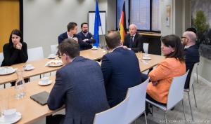 Dr. Tauber with Dr. von Goetze, The German Ambassador to Israel