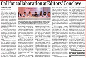 Students of SPJS's article on Editors' Conclave, got published in Statesman Newspaper.