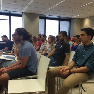 Ben Gurion students listening to the briefing of Ms. Iwersen