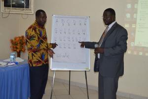 John Oyambi and Joel Wanjala from the Office of the Prime Minister facilitating at the workshop