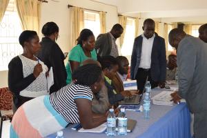 Local leaders in a group work session; discussing their different roles