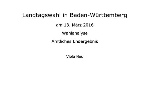 Landtagswahl in Baden-Württemberg am 13