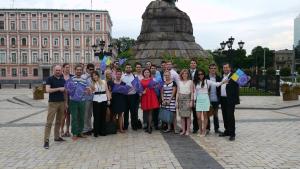 Teilnehmende der EDS Policy Days auf dem Sophienplatz in Kiew