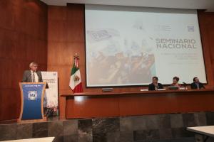 Prof. Dr. Stefan Jost, representante de la Fundación Konrad Adenauer en México en la inauguración del evento