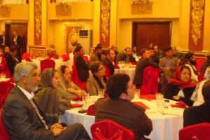 Die afghanischen und pakistanischen Teilnehmerinnen des Workshops beim abendlichen Empfang des Hohen Friedensrates im Hotel Intercontinental.