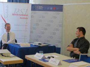 Dr. Peter Fischer-Bollin auf dem Workshop Sozial- und Wirtschaftspolitik am 14.06.2013 in Budapest