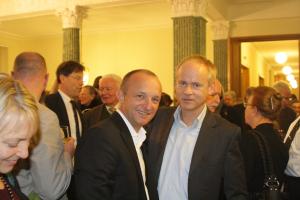 Thomas Kunze (li.) und Thomas Vogel präsentierten ihr Buch "Von der Sowjetunion in die Unabhängigkeit" in der Russischen Botschaft in Berlin.