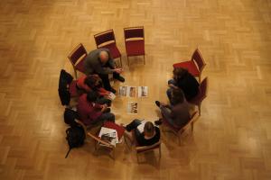 Diskussion in einem Worldcafé bei den JugendPolitiktagen 2011