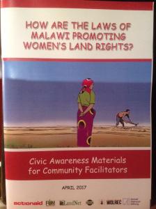 Cover page of the Civic Awareness Materials for Community Facilitators in Malawi