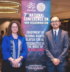 Karima Bennoune, UN Special Rapporteur in the field of cultural rights with Adli Zakuan Zairakithnaini, Programme Director of Pusat KOMAS.