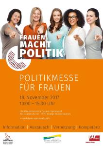 Plakat für die Politikmesse für Frauen im Landkreis Dahme-Spreewald